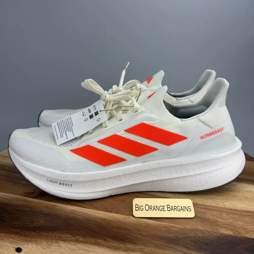 Adidas Ultraboost 5x Running Shoes Off White Impact Orange Men’s Sz 15 JH9038